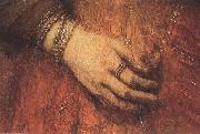 Datail of The femish Bride (mk33) REMBRANDT Harmenszoon van Rijn